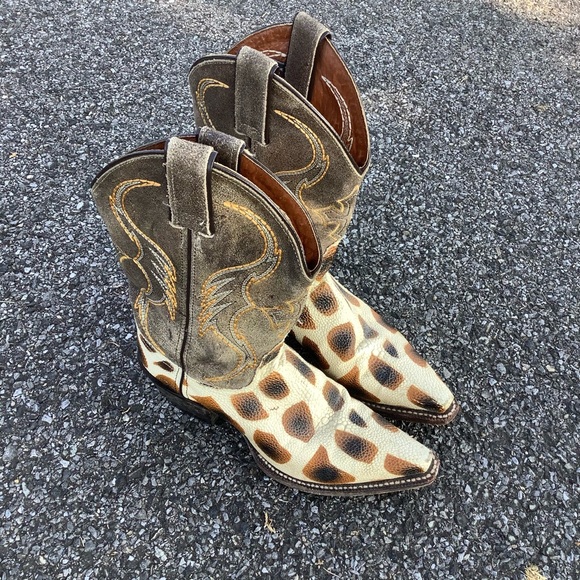 Vintage Nocona RARE Boots Womens 7.5 Leather Animal Print Western Cowboy Cowgirl - Picture 6 of 10